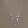 Cadena para Clavícula con Borla en Cascada de Circonita, Moda Dulce y Elegante, Collar de Gama Alta con Diseño de Nicho de Lujo Ligero