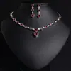 Colar Brincos Conjunto de Joias Moda Amor Transfronteiriço Aliexpress Conjunto de Joias de Casamento Zircônia de Noiva Conjunto de Colar