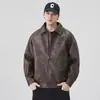 2025 Nuevo Estilo Maillard Retro Americano Pirata Chaqueta de Cuero para Hombre Corta de Motocicleta Cuero Suave Desgastado con Aceite y Cera