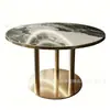 Sofá de cabina semicircular de acero inoxidable de lujo ligero para hotel, sofá personalizado para restaurante de hot pot y barbacoa, combinación de mesa y silla de losa de roca para cafetería
