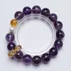 Uva BoboTorre de Cristal Morado Natural Torre de Cristal Amarillo Pulsera de Cristal para Mujer, Pulsera Versátil de Regalo al por Mayor
