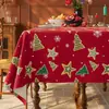 Mantel Navideño Decoración Atmósfera Rojo Ins Mantel Impermeable y a Prueba de Aceite Lujo Accesible Gama Alta Mantel para Mesa de Café Mantel