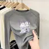 Ropa interior básica forrada de forro polar para niñas, top de otoño para niños, camiseta elegante de manga larga con estampado de dibujos animados para otoño e invierno