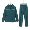 Traje de Hospital Cuello Camisero Manga Larga Ropa de Trabajo Cuidado Médico Experimental Traje Ajustado Cuello de Camisa Uniforme de Enfermera Traje Dividido