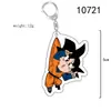 Llavero de Acrílico Transparente Doble Cara Impreso de Goku de Dragon Ball Anime Colgante Pequeño de Regalo de Dibujos Animados