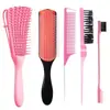 Escova de Cabelo Profissional para Salão Pente de Cauda Conjunto de Escovas Laterais Pente Massageador Escova Modeladora Escova para Cabelo Liso e Cacheado Pente de Cabelo Durável