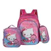 Conjunto de 3 Peças de Mochilas Escolares com Rodinhas de 16 polegadas Protetoras da Coluna para Alunos do Ensino Fundamental, Mochilas Destacáveis para Séries 3-6