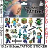 Comercio Transfronterizo Minecraft Juego de Bloques Tatuajes Temporales Calcomanías de Transferencia de Agua Desechables Calcomanías para Fiesta de Cumpleaños