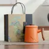 2026 Novo Modelo de Xícara de Chá de Cerâmica com Filtro Separador de Chá e Água, Caneca Pessoal de Escritório de Alto Padrão para Preparar Chá