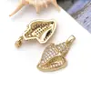 DIY Vida Marina Dorada Chapado en Cobre Oro Real de 18K Fuerte Retención de Color Broche de Girasol Colgante de Circonita Dijes Accesorios de Joyería