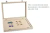 Caja de Joyería Completa de Terciopelo con Tapa Soporte de Exhibición para Anillos Bandeja de Almacenamiento para Pendientes Caja Organizadora de Joyería