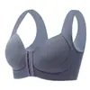 Sujetador deportivo sin costuras, sin aros de acero, de talla grande, con cierre frontal ajustable, push-up, primer plano, espalda bonita, cómodo, para mujer