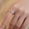 Anel quadrado de lótus feminino s925 prata esterlina design artístico retrô de nicho anel de cauda aberta simples personalidade anel