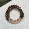 Pulsera Original Nueva China de Sándalo Dorado Natural Ojo de Gato Diseño de Nicho Simple Doble Círculo Apilada Para Usar Pulsera Blanca para Mujer