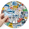 50 adesivos originais de peixe-gato em giz de cera, não violadores, animais de estimação fofos desenhados à mão, adesivos decorativos impermeáveis para copos térmicos