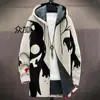 Cardigan con capucha y cremallera suelta para hombre, chaqueta de algodón, 3D digital, sin riesgos, nuevo, independiente de Temu, para hacer tú mismo con imágenes