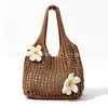 Bolso holgado de gran capacidad tejido hueco para mujer 2026 nuevo estilo para ir al trabajo bandolera individual bolso de flor tejida bolso tote