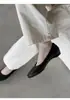 Zapatos planos súper suaves de piel de oveja para mujer, punta redonda, estilo minimalista, cuero genuino negro, con aumento de altura incorporado y suela suave, cómodos zapatos para mujer