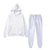 Conjunto deportivo unisex liso europeo y americano 2026, conjunto de sudadera con cremallera cálida casual de moda para otoño e invierno