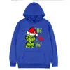 Moletom de Natal 2025 Desejo Europeu e Americano Monstro de Cabelos Verdes Grinch Estampa Monstro de Cabelos Verdes Grinch Moletom com Capuz