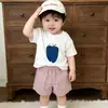 Conjunto de Verano para Niños y Niñas, Delgado Transpirable con Estampado de Manga Corta, Ropa Elegante con Protección Solar, Pantalones Cortos Versátiles de Moda Tendencia