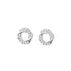 Pendientes de Botón Trenzados de Plata Pura S999 con un Diseño Minimalista, Pendientes de Diamante Suaves para los Oídos, Elegante y Exquisita Joyería para Oídos Mobius
