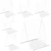 (Juego de 5) Soporte de Exhibición Pequeño de Alta Transparencia Estantería Acrílica Soporte de Escritorio Estante de Almacenamiento Inclinado Soporte de Exhibición de Productos