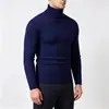 Comércio Exterior Outono/Inverno 2026 Masculino Gola Alta Slim Fit Tricô Trançado Quente Suéter Camada Base de Moda Atacado