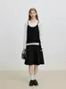 Top de punto de dos piezas de diseño nicho Azni auténtico para mujer, nuevo estilo primavera y otoño, holgado, adelgazante, casual, versátil