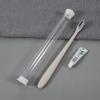 Fornecedor da Fábrica Escova de Dentes de Carvão de Bambu em Formato de Coração com Cerdas Macias + Pasta de Dente de 3g em Tubo Transparente de Plástico Flexível PVC, Portátil para Viagem