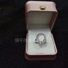 Anillo de calcedonia blanca hielo con incrustaciones de plata 925, bañado en plata, ágata verde esmeralda, nuevo anillo de jade para mujer, joyería