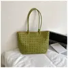 Bolso de Hombro Personalizado Calado Estilo Coreano Estilo Ins para Mujer, Nuevo Modelo Verano 2026, Bolso Tote Color Sólido Tejido para Viajes de Vacaciones