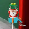 Decoración Pastel Navideño 2025 Moño Campana Enchufe Árbol de Navidad de los Deseos Estrella de Cinco Puntas Vela Decoración para Hornear