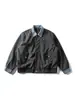 Chaqueta de Lana Estilo Corto Nanxia para Hombre con Retazos de Mezclilla, Chaqueta Juvenil Estilo Japonés, Top Cálido de Moda Holgado