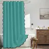 Cortina de Chuveiro Cor Sólida Nova Modelo Cruzada Linho Falso Borda Ondulada Cortina Impermeável para Banheiro Cortina Divisória de Banheiro Cortina de Banheiro