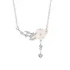 Tiki Prata de Lei 925 Colar Flor de Ameixa Fritillaria Branca Feminino Retrô Elegante Corrente de Clavícula Socialite Elegante Luxo Leve Estilo Pequeno