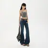 Jeans acampanados de cintura baja estilo retro americano para chicas sexys, corte ajustado, ligeramente elásticos, versátiles, pantalones largos, disponibles para envío directo