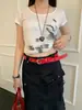 Estilo Y2K Dulce Fresco Milenio Chica Popular Cinturón de Corazón con Pedrería Dopamina para Mujer, Accesorio de Nicho para Jeans, Accesorio de Cinturón de Moda