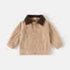 Casual Retro~Chaqueta de Pana con Solapa de Color Contrastante para Niños Japoneses y Coreanos Chaqueta Holgada para Niños y Niñas Maillard