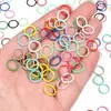 Anéis Circulares Coloridos, Anéis Simples e Duplos, Acessórios para Joias DIY Feitos à Mão, Anéis Circulares Fechados Coloridos, Pulseiras com Contas de Anel Único, Ferro Feito à Mão