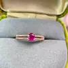 Anillo de Rubí Recién Cortado con Explosión de Color Fuego Super Limpio de Cristal Piedra Principal 4*5mm Plata S925 Incrustación de Precisión