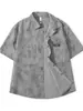 Ropa de Hombre Fengshe / Camisa de Manga Corta para Hombre, Estilo Delgado de Verano 2026 Nueva Camisa Casual Holgada Tie-Dye