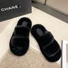 2023 Nova versão atualizada de sapatos peludos, chinelos peludos de sola grossa e de alta qualidade, chinelos peludos de sola macia para casa