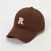 Boné de Baseball Bordado com Letra R da Moda Feminina, Chapéu de Proteção Solar para Primavera e Outono, Estilo para o Dia a Dia, Moda Jovem para o Campus