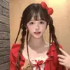 Pinza para el Cabello de Princesa Fugitiva Roja Linda Estilo Japonés con Lazo Tridimensional 2025 Nuevo Accesorio para el Cabello con Flequillo Lateral Grande