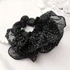 Estilo Ballet Leite Xadrez Indústria Pesada Renda Estilo Coreano Elástico de Cabelo Intestino Grosso Fofo Cremoso Doce Menina Corda de Cabelo