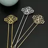 Horquilla de Flor de Nube Auspiciosa en Forma de U de Cobre Puro DIY Estilo Antiguo Headdress Hanfu Horquilla Galvanoplastia Galvanoplastia Joyería Hecha a Mano Accesorios