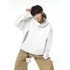 Em estoque, novo modelo outono 2026, algodão chinês de peso pesado 380g, moletom com capuz casual oversized com design de patchwork, W6096-