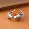 Anillo creativo retro para mujer con boca de beso de pez Piscis, carpa linda, abridor de anillos