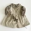 Otoño e invierno Nuevo estilo coreano ing padre-hijo estilo occidental estilo japonés vintage pana sin mangas vestido de madre-mujer